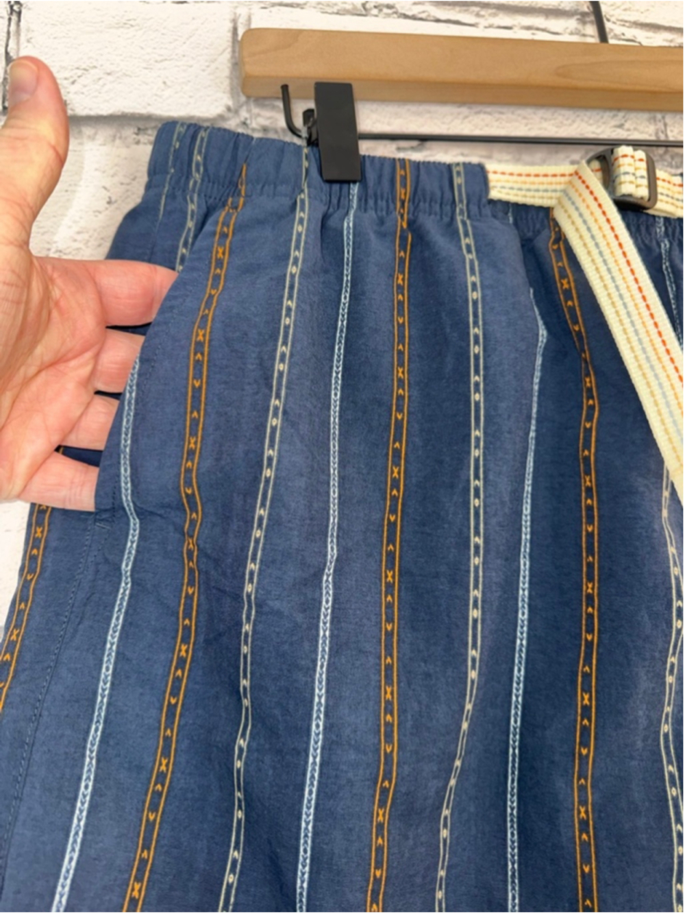 Men's Prana Shorts size XS Indio Heritage Shorts Aztec Print Blue 5' Inseam - Picture 9 of 14